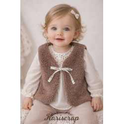 Gilet enfant en sherpa motif fleurs 2 – 1 mois à 4 ans