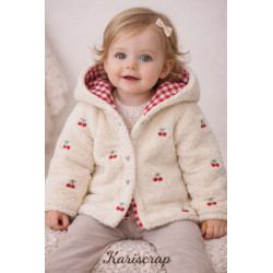 gilet sherpa sans manche motif pomme