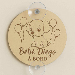 "Bébé à Bord" chiot personnalisée en bois gravé